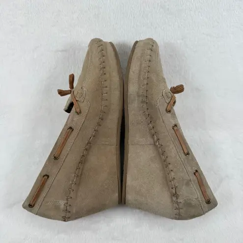 Soul of Africa Suede Leather Wedge Mocassin Loafers Taupe Brown Size 10 US