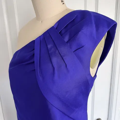 Reiss  • Tamsin Dress one shoulder shift cocktail royal blue purple draped mini