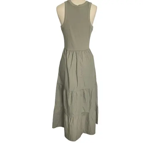 Maurice's Tiered Tank Midi Dress Olive Sage Green