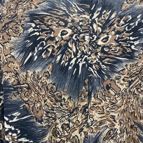 Vintage Bernie Blue Wrap Maxi Dress Structured Shoulders Dolman Sleeve Small Tan