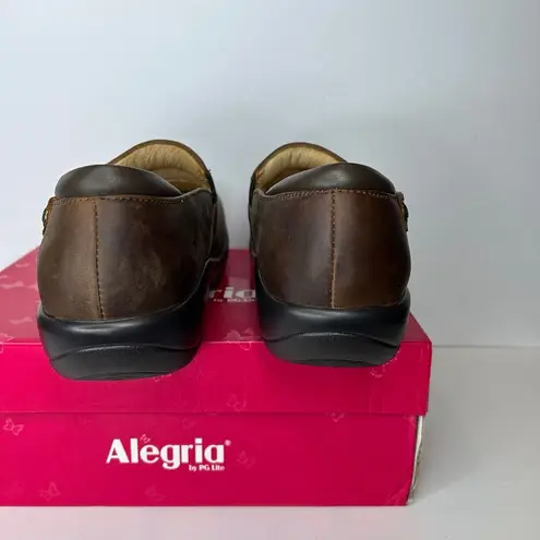 Alegria New Brown Leather Keli Clogs professional slip on 42 oiled brown