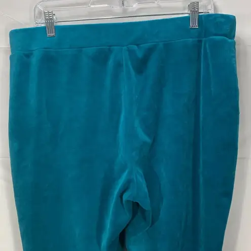 Juicy Couture Peacock Green Velour Classic Logo Track Pants Joggers Size XL