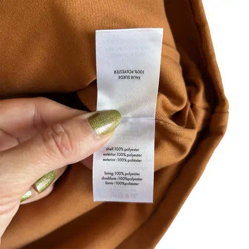 We Wore What Fringe Western Faux Suede Jacket Acorn Brown and Black Medium NWT