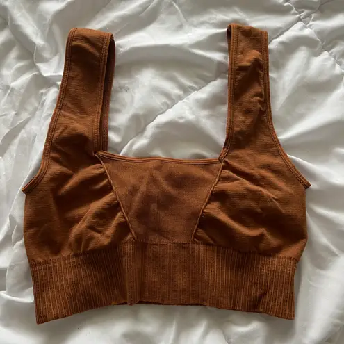 Free People Movement Square Neck Brown Tank Top