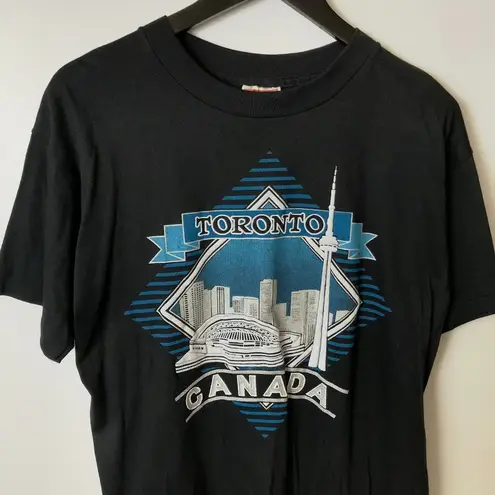 90s Vintage Cityscape Toronto Canada T Shirt Place Buildings Single Stitch Size M