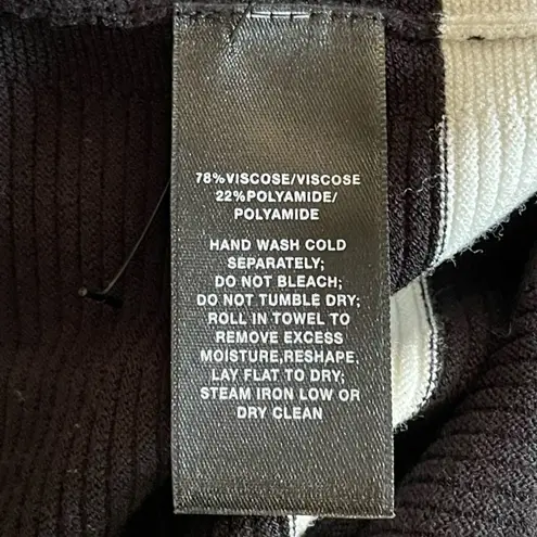 Lafayette 148 New York Size Medium Black White Stripe Long Knit Cardigan