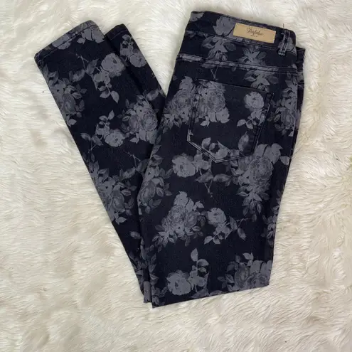 ZARA  Floral Black Skinny‎ Jegging Jeans SIze 10