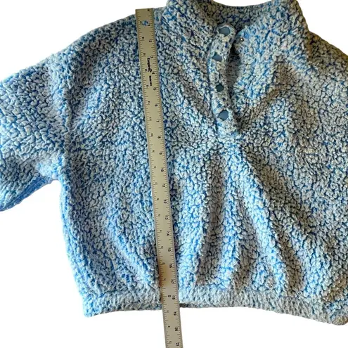 PacSun  Crop Womens Small Blue Teddy Fleece Snap Button Sherpa Long Sleeve thumbnail 8