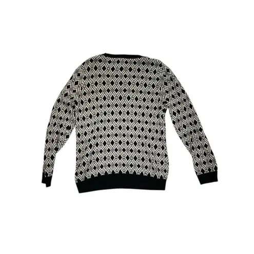 kim rogers 029-004 100% Cotton Women Large Sweater Black White Office Work