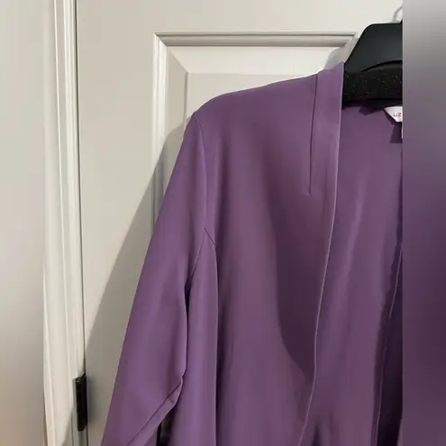 Liz Claiborne  Plus New Long Sleeve Open Front Stretch Cardigan Purple 2X