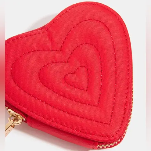 SkinnyDip London Women's Heart Quilted Coin Purse in Red, New with Tag Red