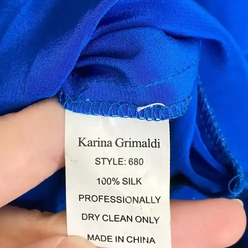 Karina Grimaldi Paolo Romper Cobalt Royal Blue Silk Size Small Lace Revolve