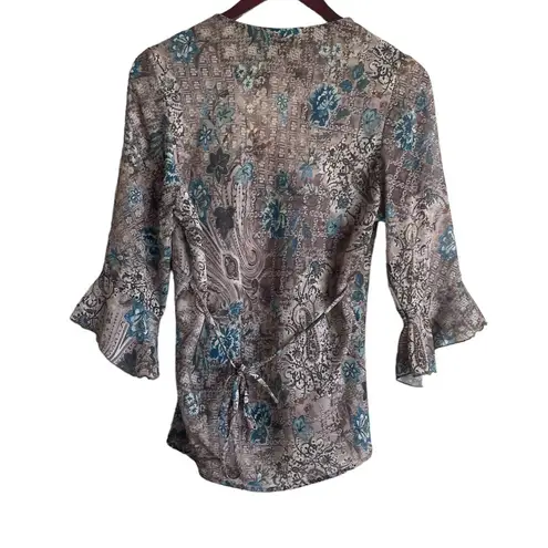 Route 66 Vintage Women Top L Back Tie Sheer Retro Y2K USA Boho Whimsigoth Fairy