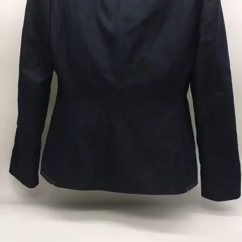 Tahari A.S.L. Separates Navy Denim Styled Blazer/Jacket w/Tan Top Stitching Sz 6