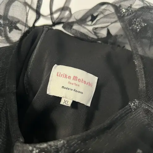 Lirika Matoshi Sz XL Teuta Tulle Dress Star Embellished in Black