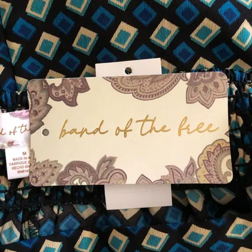 Band of The Free NWT Women’s Colette Deep Teal Diamond Print Mini Skirt Medium Black