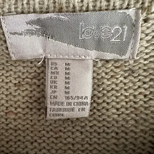 Love 21 Sweater Women Medium Wool Blend Crewneck Knit Pullover Tan Warm Comfort Brown