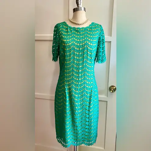 Boden•green lace eyelash dress•Sz 12 Green