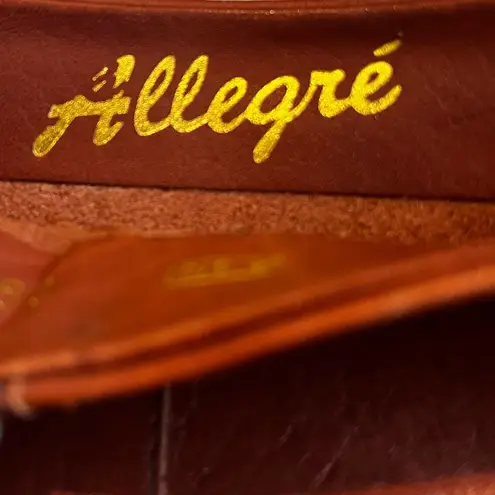 Vintage 90’s Allegre Brick Brown Pull On Leather Low Heel Boots, Sz 6.5