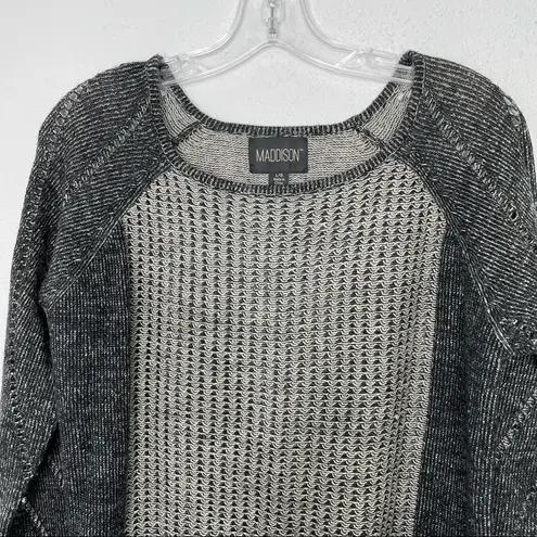 Maddison Soft Acrylic Loose Knit Sweater Top size L Gray Size L