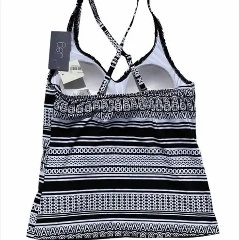 Jag Black and White Criss Cross Tankini Top NWT Size XS