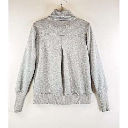 ALO Yoga Women Sweatshirt Gray Haze Turtle Neck Pullover Thumbhole Cozy Small Black - Image 3