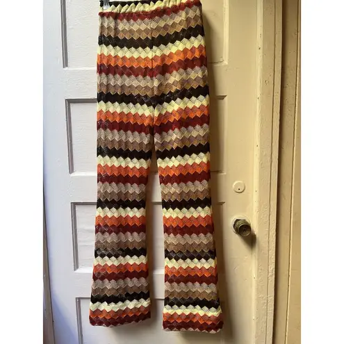 Chevron Striped Wide Leg Pants Xs Bohemian Festival Coachella Ranch