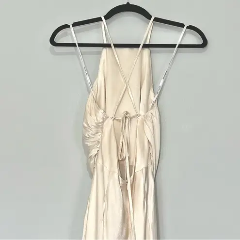 Shona joy  La Lune Gathered Square Neck Bias Dress in Cream Size 6