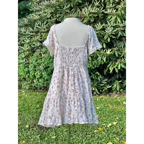 Milkmaid Dress L Crochet Cottagecore American Eagle AE Dainty Floral Size L