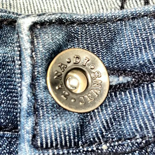 Zana Di Zana-di Wormen's Skinny Dark Wash Jeans w/Studs Down the Outer Thigh-Jr. Size 9