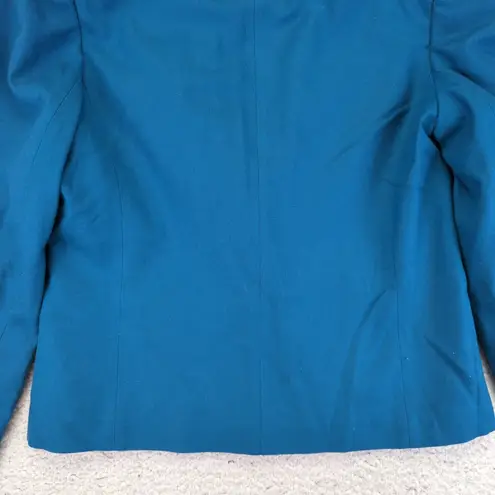 Pendleton Vintage Women's Teal Blue Wool Blazer Jacket Size 12 One Button Career