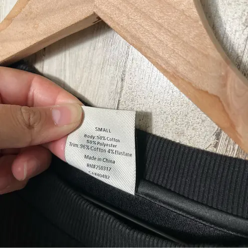 Varley Arleta Black Ribbed Sweatshirt Pullover Cinchable Drawstring Womens Small - Image 6