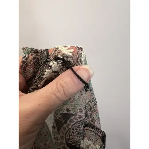 Sundance Top Women Large Green Blouse Victorian Charms Boho Peasant Cottagecore