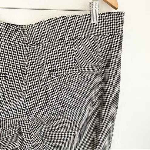 ALC Frank A.L.C. James Pants Houndstooth Cotton Blend Black Cream Size 18 NWT