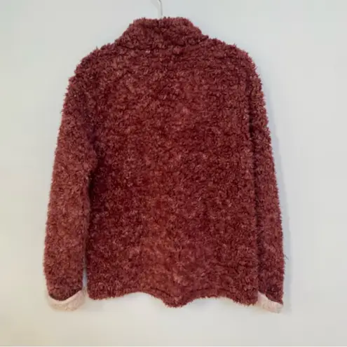 Weatherproof Vintage 1948 Cranberry Red Faux Shearling Quarter Zip