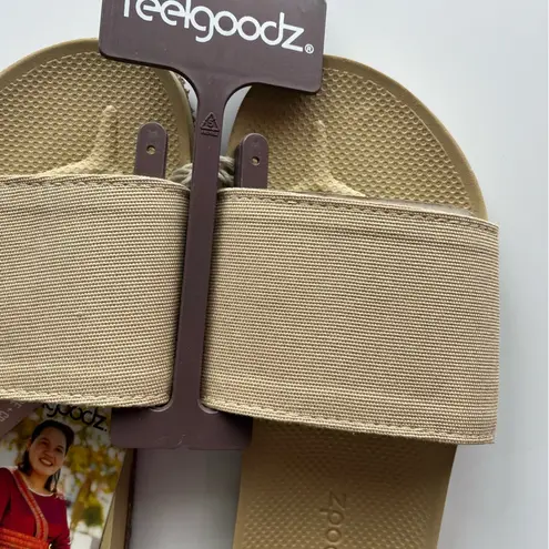 Feelgoodz • NWT Khaki Easy Day Slide On Sandals Tan Size 6