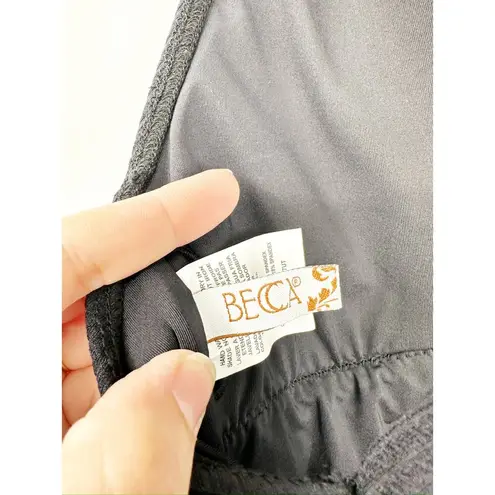 BECCA by Rebecca virtue BECCA Prism Cutout One Piece Black Plunge Neck Swimsuit Size Small