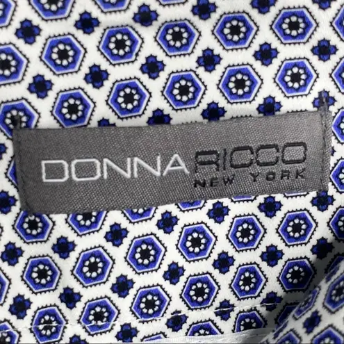 Donna Ricco Octagon Blue White Pencil Career Work Skirt Size 12