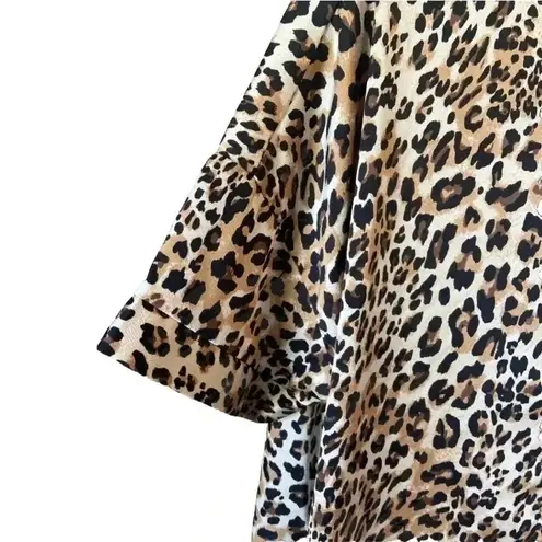 Ellison Maxi Dress Size L Animal Cheetah Print Slinky Mob Wife Comfy Button Down