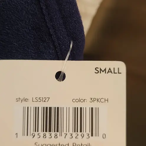 Laura Ashley π Padded Lace Back Bralettes (3 Pk) Navy Blue Pink White Small NWT