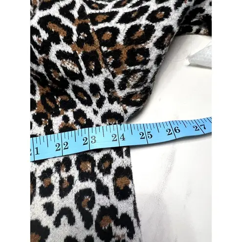 T Tahari Tahari Womens White Black Leopard Long Sleeve Crew Neck Pullover Sweater Size XL - Image 7