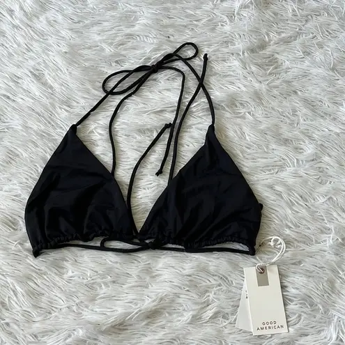 Good American  Matte Tiny Ties Bikini Top in black size 5