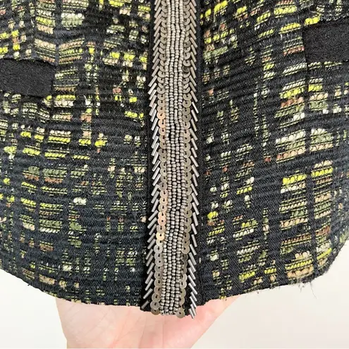 Clements Ribeiro Portobello Tweed Sequin Blazer Jacket Black Green Size Medium