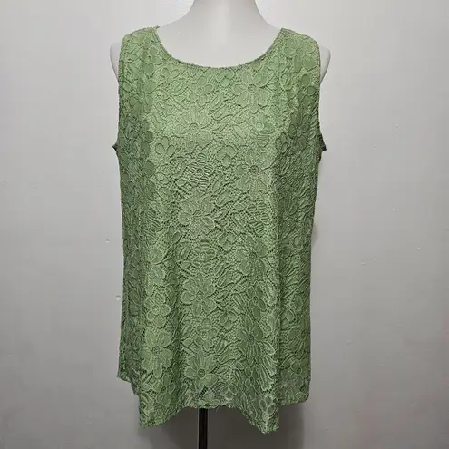 Woman Within Sage 2-Piece Lace Jacket & Tank Set Size 16W