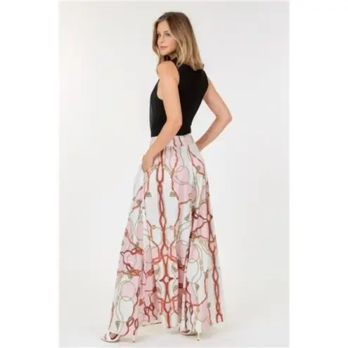 High Waist Wide Leg Printed Palazzo Pants Size L