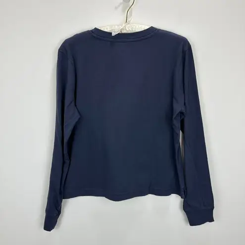 J.Crew  Vintage Jersey Long Sleeve Tee Shirt Crewneck Cotton Navy Cropped XS NWT