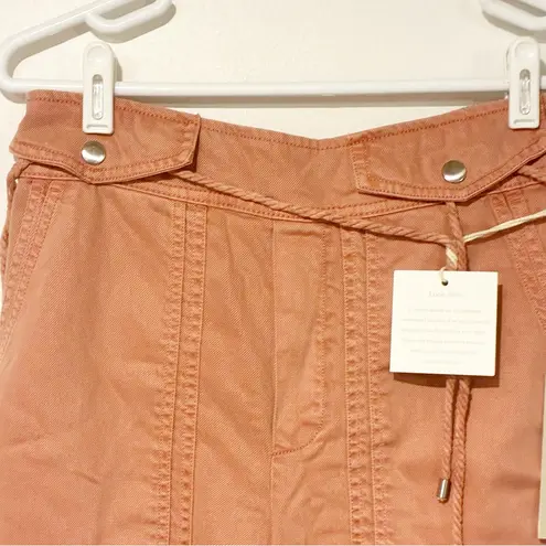 Joie  Size Small Dusty Pink Snap Pockets String Belt Wide Leg Pants NEW