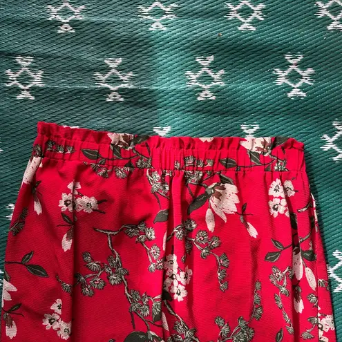 Like an angel an Angel Red Floral Culotte Pants 3X Wide Leg Cropped