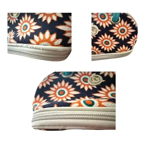 Spartina 449 Cosmetic Makeup Bag Small Tote Floral Zipper Compartments R…