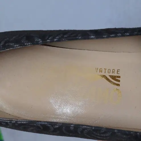 Salvatore Ferragamo Womens Classic Pump Heel Black Leather Abstract Slip On 6.5B